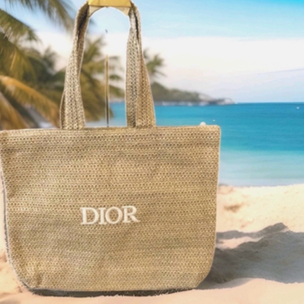 Christian Dior Parfums Large Straw/ Raffia Tote Bag GWP / VIP Gift New - Picture 9 of 11